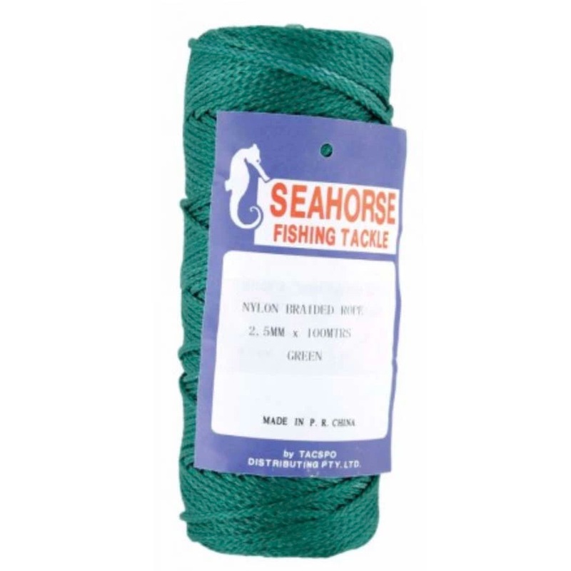Seahorse Nylon Braided Rope 1.5mm x 100m Green