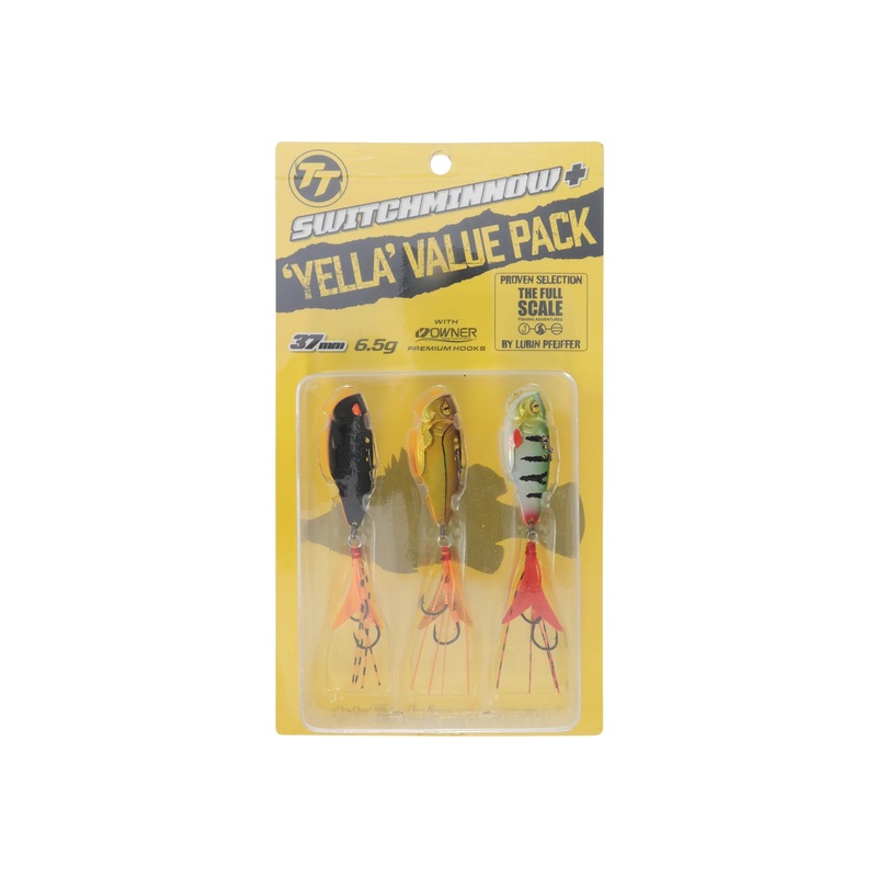 TT SwitchMinnow Plus Blade Lure Yella Value Pack 37mm