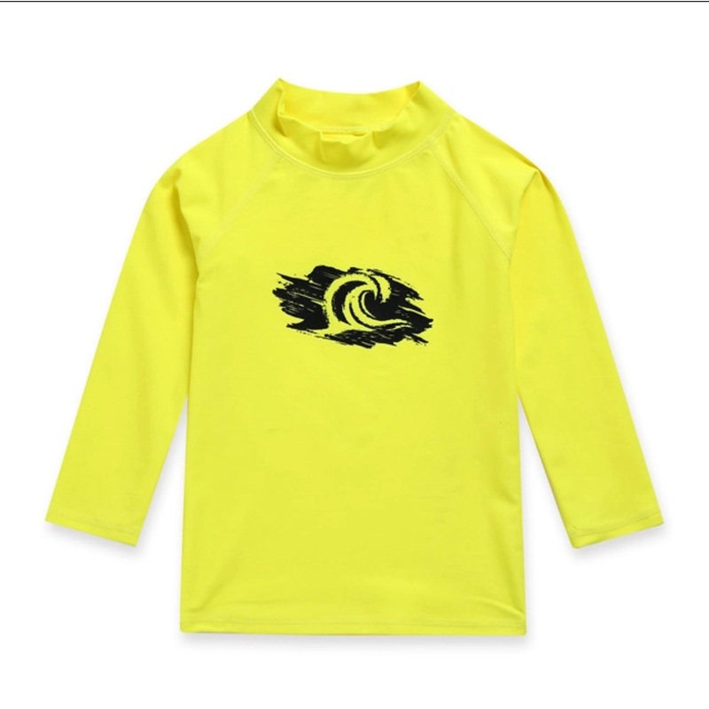 Vaenait Baby UPF Long Sleeve Rashguard Shirt Neon Yellow Small (2T)