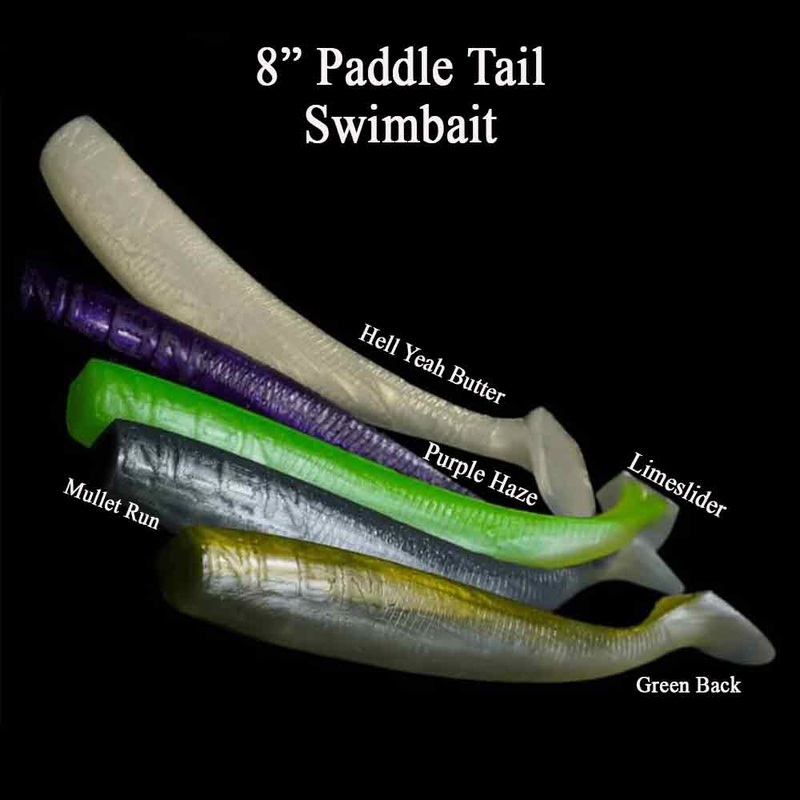 NLBN 8IN Paddle Tail Swimbaits 2Pk GREEN BACK