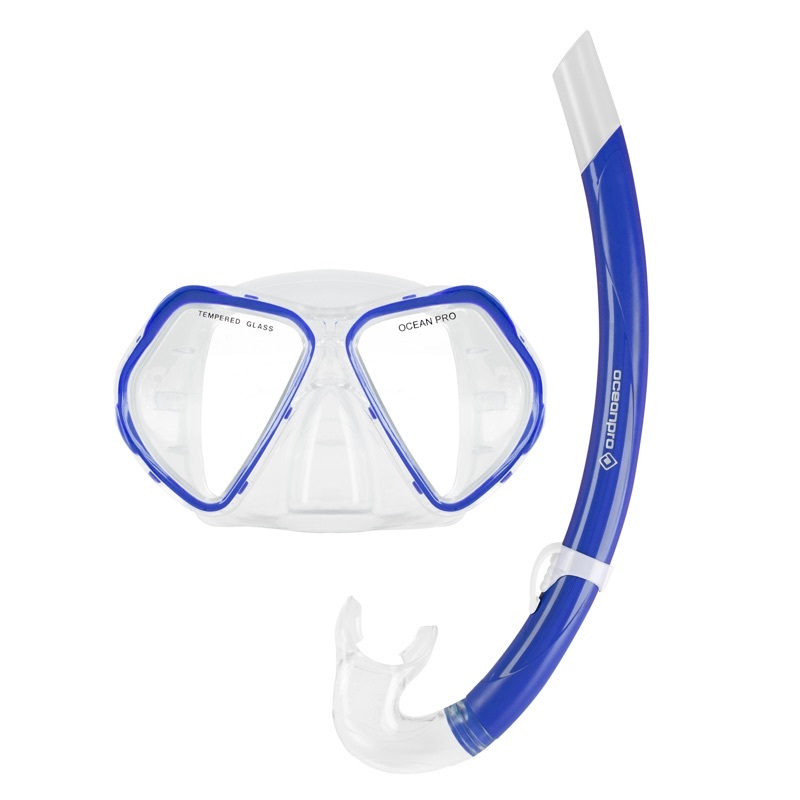 Ocean Pro Cruz Adult Mask Snorkel Set Blue