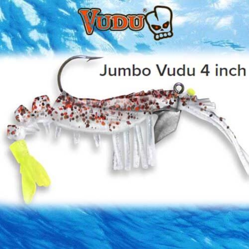 Egret Baits Jumbo Vudu Shrimp 4″ 2PK BROWN