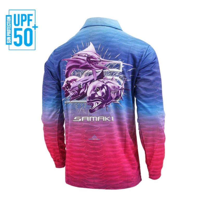 Samaki Dreamcatcher Kids Long Sleeve Fishing Shirt 10 PURPLE