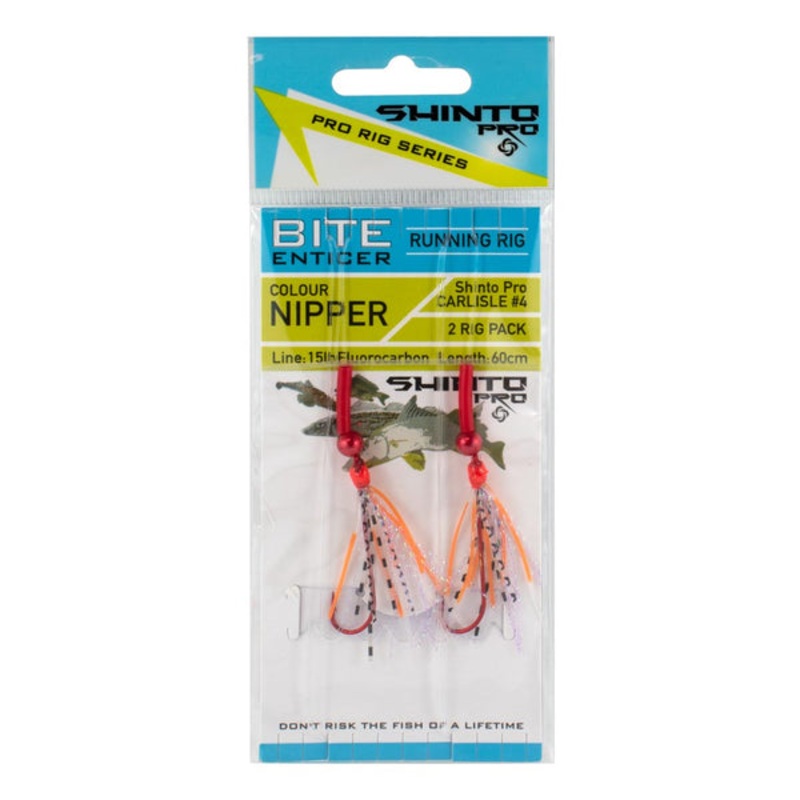 Shinto Pro Bite Enticer Running Sinker Carlisle Long Shank Hook Pre Tied Rig 4 Bloodworm