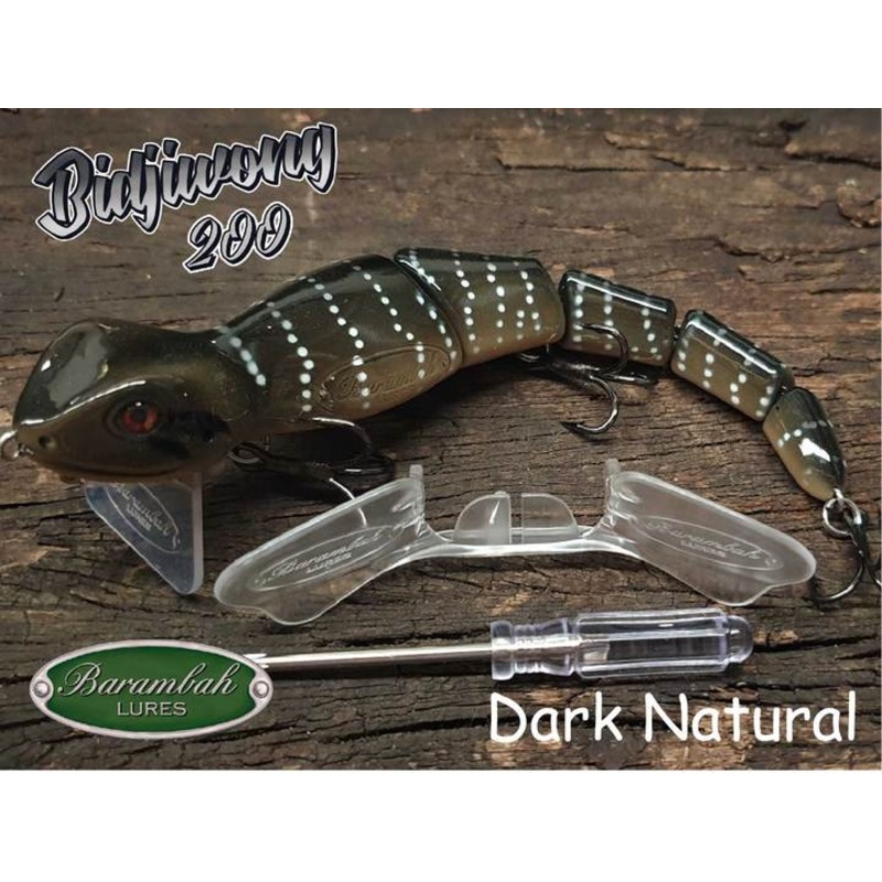 Barambah Bidjiwong 200mm Lizard Surface Walker Cod Lure Dark Natural