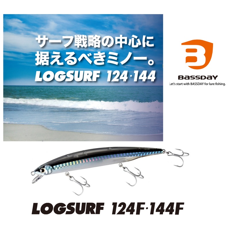 BASSDAY Log Surf 124F Minnow 124mm 16g M-14