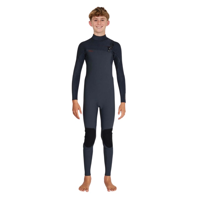 O’Neill Boys Hyper Fire 4/3mm Chest Zip Steamer Wetsuit 10 GUNMETAL