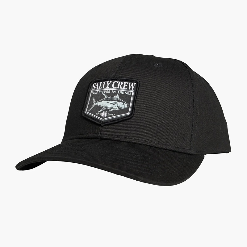 Salty Crew Angler 6 Panel Hat Black