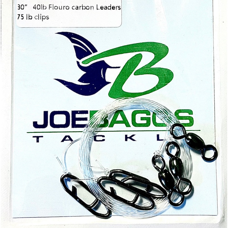 JoeBaggs Lure Leaders – Pretied Fishing Leaders with Swivel and Clip 30lb Fluoro/50lb Clip
