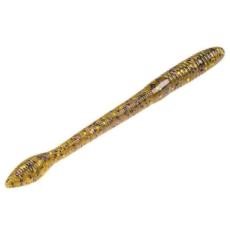 Strike King 5” Fat Baby Finesse Worm Grn Pmpkn Purple & Gold 12Pk