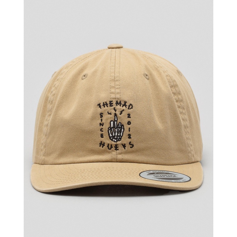 The Mad Hueys Let Us Live Twill Snapback Cap Hat Tan