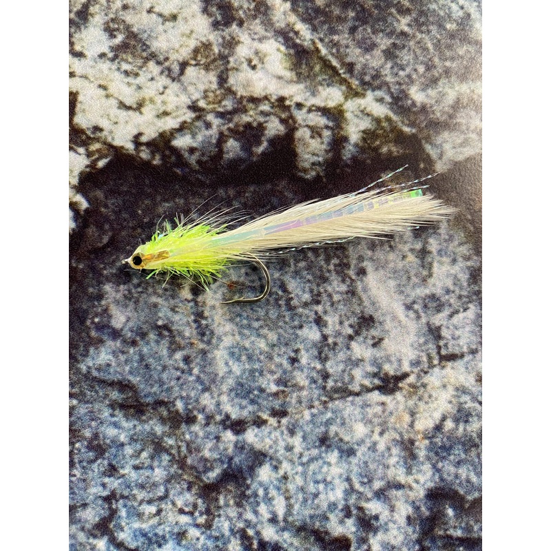 Guide Fly Mini Albie Whore #4 Chartreuse/White/Pearl Scale