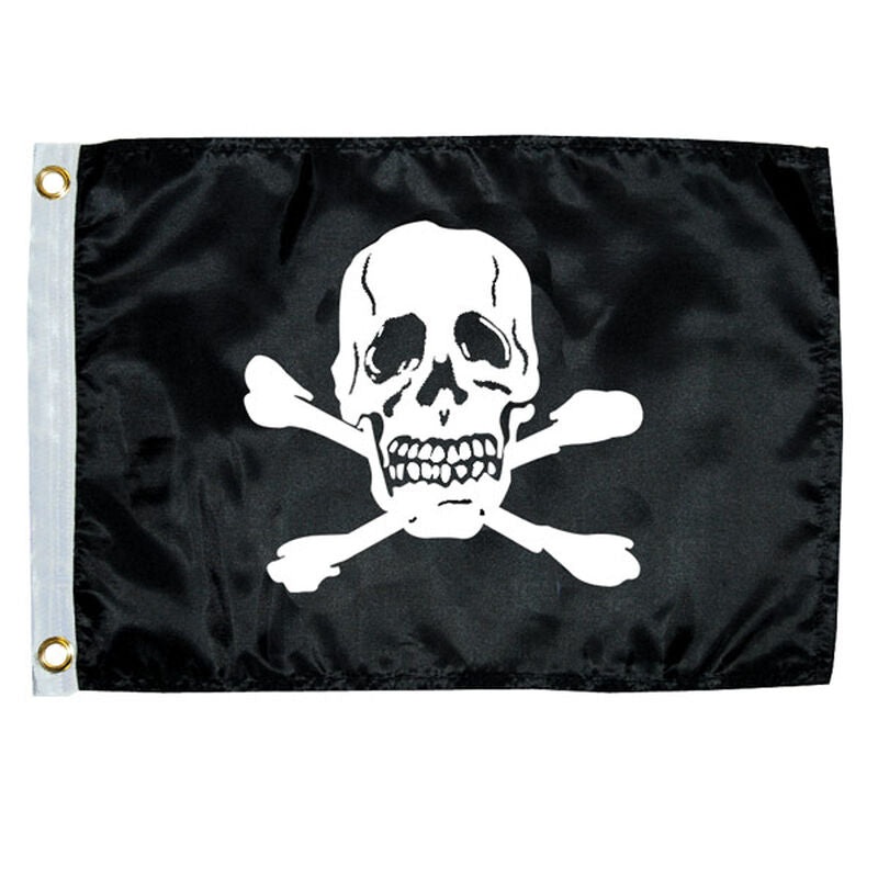 Taylor 1818 Flag Jolly Roger White Print on Black 12×18