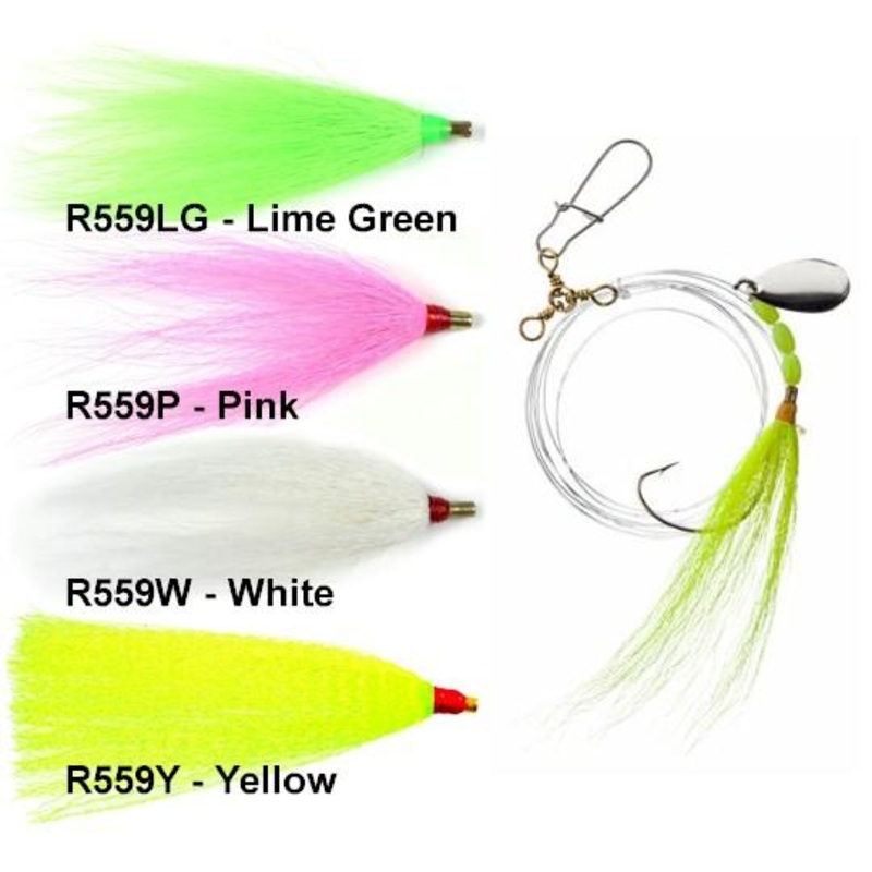 Tide Rite R559 Wide Gap Hook Bucktail Spinner Fluke Rig White