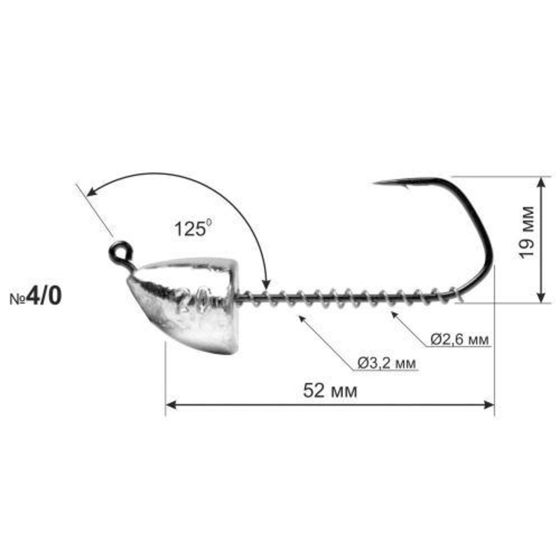 Ttes plombes “Balle” DS Barbarian Hook H4/0 (52 mm) 10gr (3pcs)