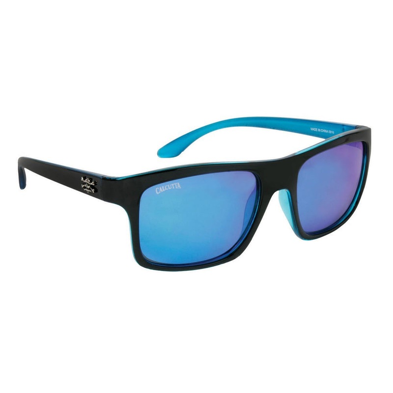 Calcutta Pamlico Polarized Fishing Sunglasses Shiny Black Frame / Blue Mirror