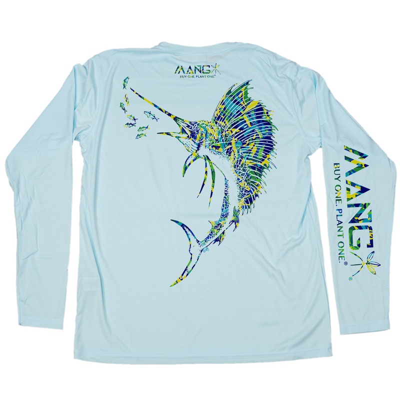 MANG Men’s Sailfish Blue Crush Performance Longsleeve Shirt Arctic Blue Small