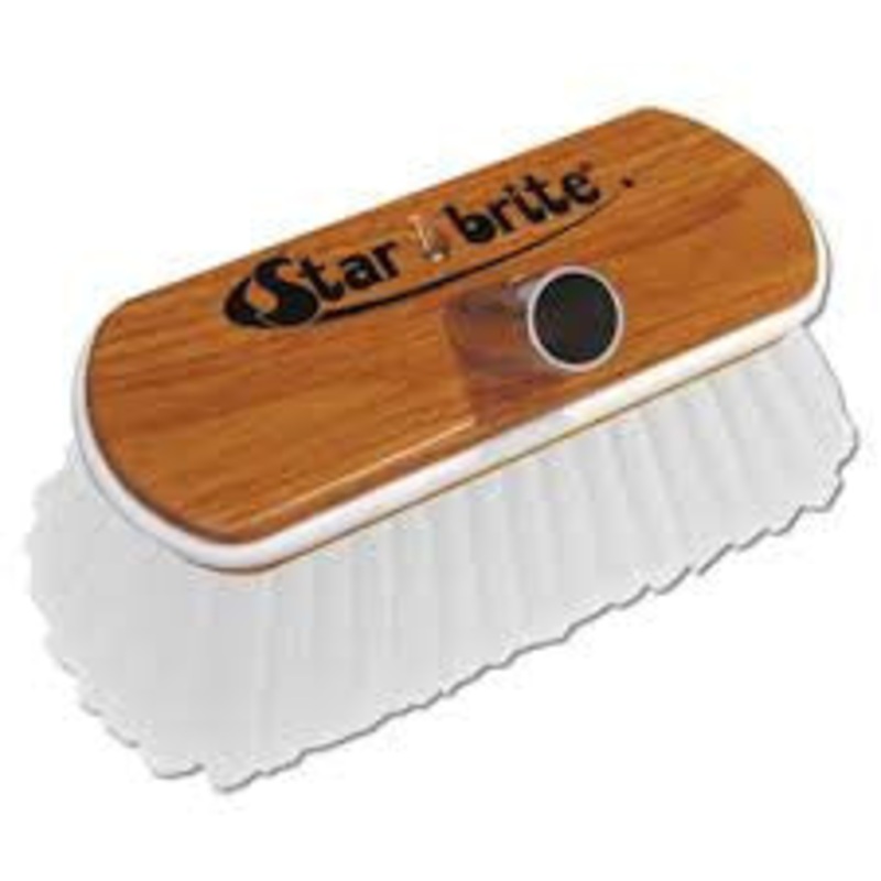 Starbrite Hard Wooden Block Brush With Bumper (White)- #40152