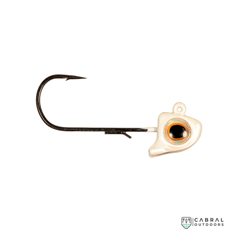Zman Finesse Eyez Minnow Style Jigheads | Pearl | 3/0 | 3pcs/pack 3/8 oz