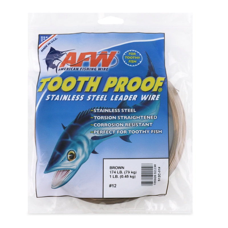 AFW Tooth Proof SS Leader Wire Camo 1lb #12 174lb