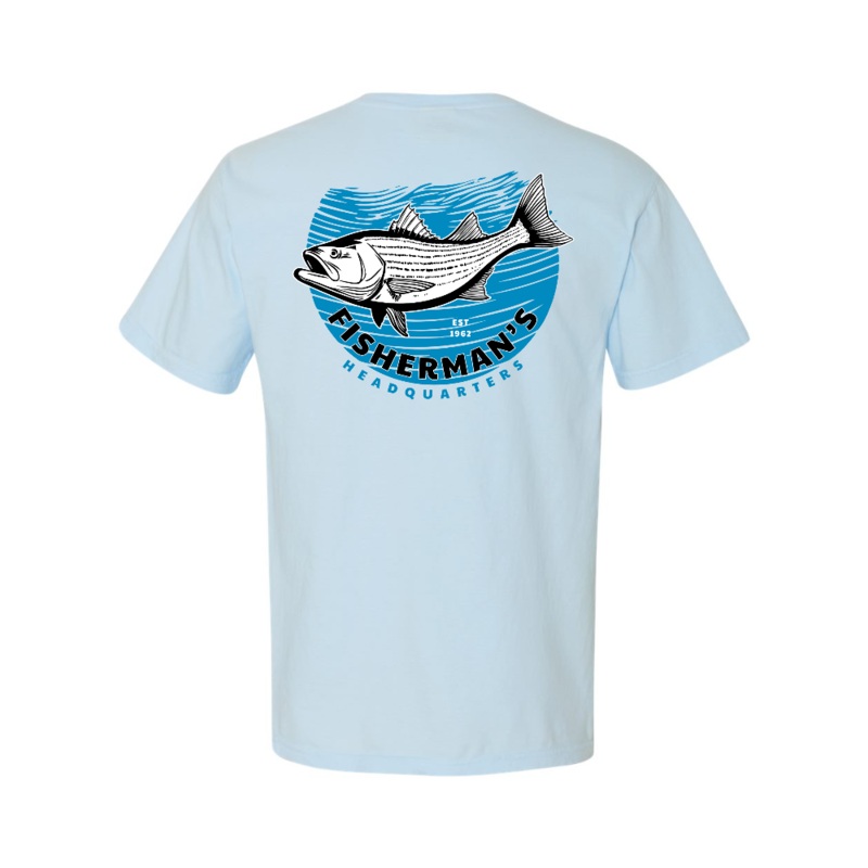 Fish Heads Bass Water Lines Comfort Colors T-Shirt Chambrey SM