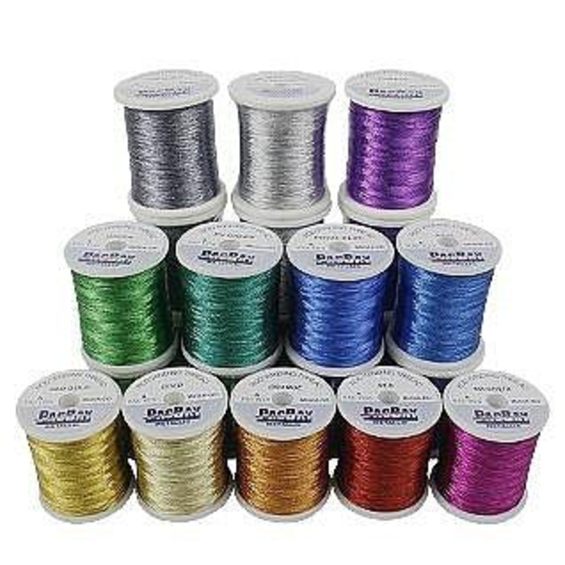 PacBay Metallic Thread 650 Yards 650yards PB Metallic Dark Green