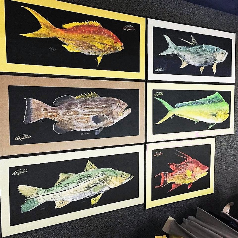 Realfish Indoor/Outdoor Floor Mats Flounder (Gyotaku)