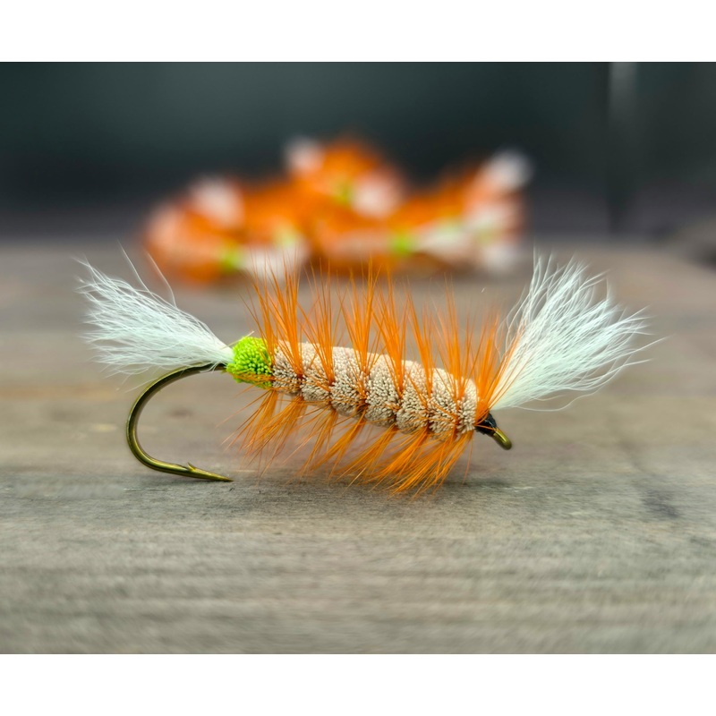 Natural w/Chartreuse butt – Orange Hackle