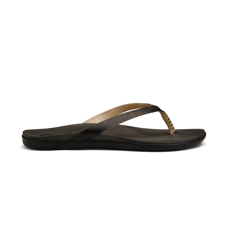 OluKai Womans Ho’Opio Sandals-Onyx/Black 7