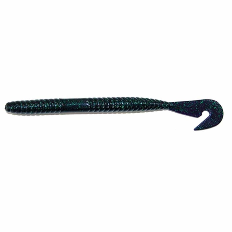 Gambler 7.5″ Burner Worm 5pk Lure BLACK BLUE GLITTER