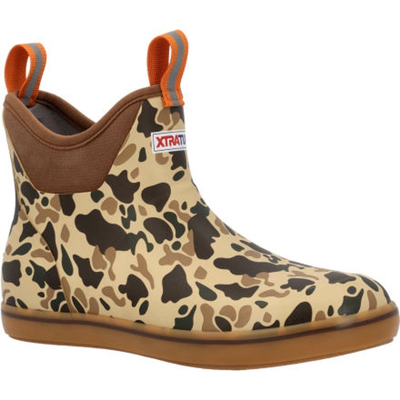 XTRATUF Men’s 6″ Duck Camo Ankle Deck Boot Duck Camo/Tan 7