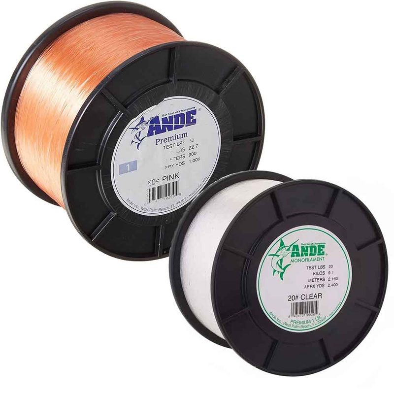 Ande 1lb Spool Premium Monofilament Line CLEAR 100LB