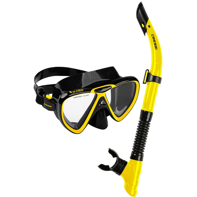 Cressi Ikarus and X-Hale Mask/Snorkel Set Black/Blue
