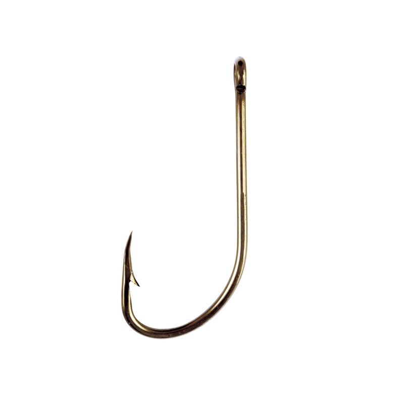 Eagle Claw Plain Shank Straight Eye Offset Hook Bronze 12 Large