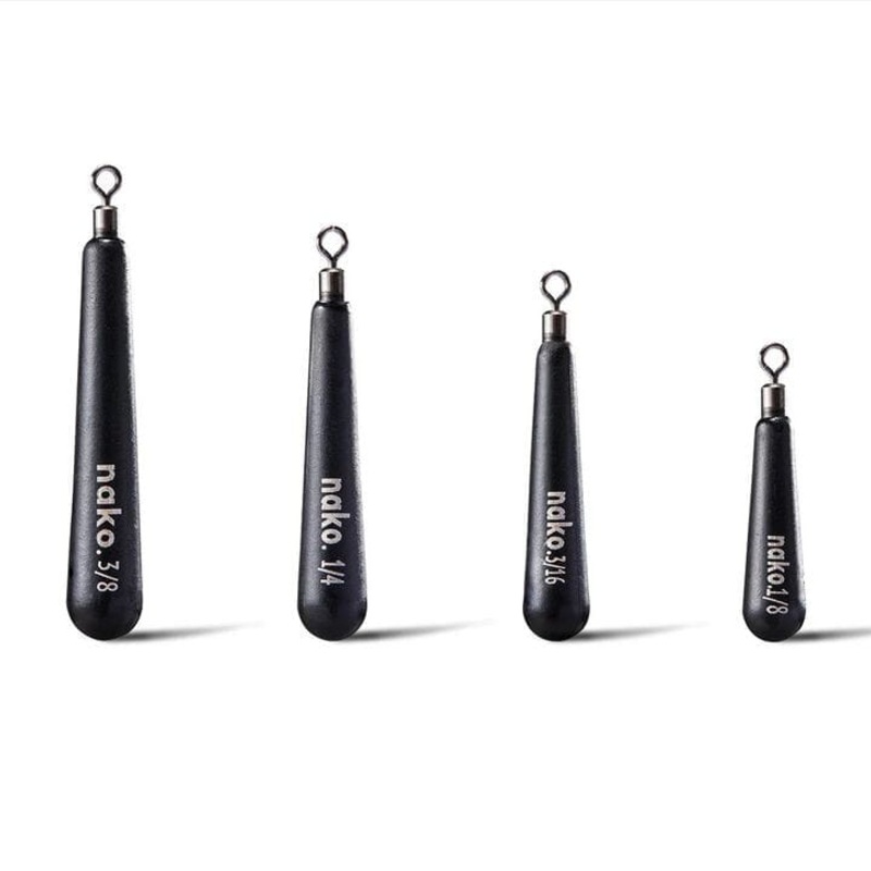 Nako Tungsten Free Rig Skinny Drop Shot Weights 1/8 5pk