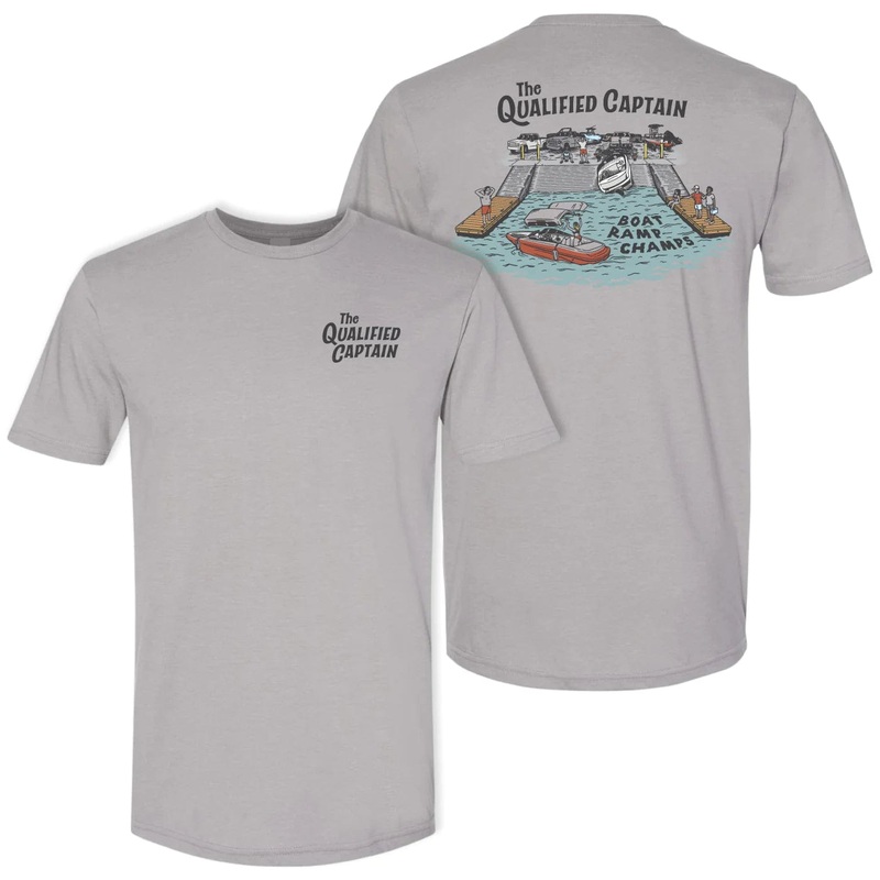 Qualified Captain Boat Ramp Champ Tee Small Khaki