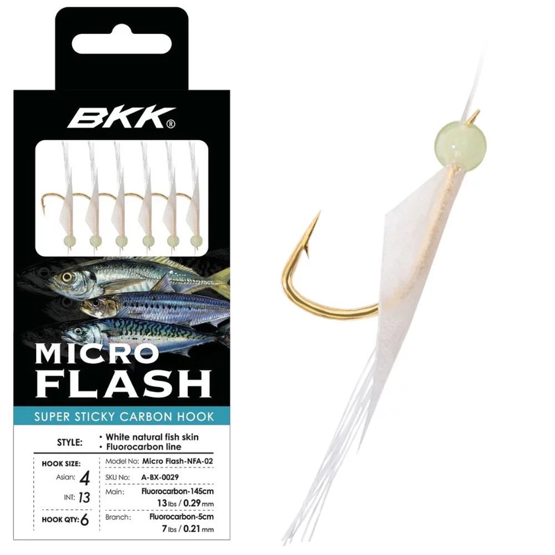 BKK Micro Flash Sabiki Jigs White 4