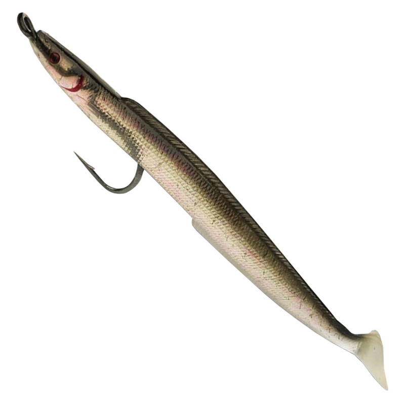 Tsunami Rigged Unweighted Holographic Replica Sand Eel 6″ 2pk Black Back
