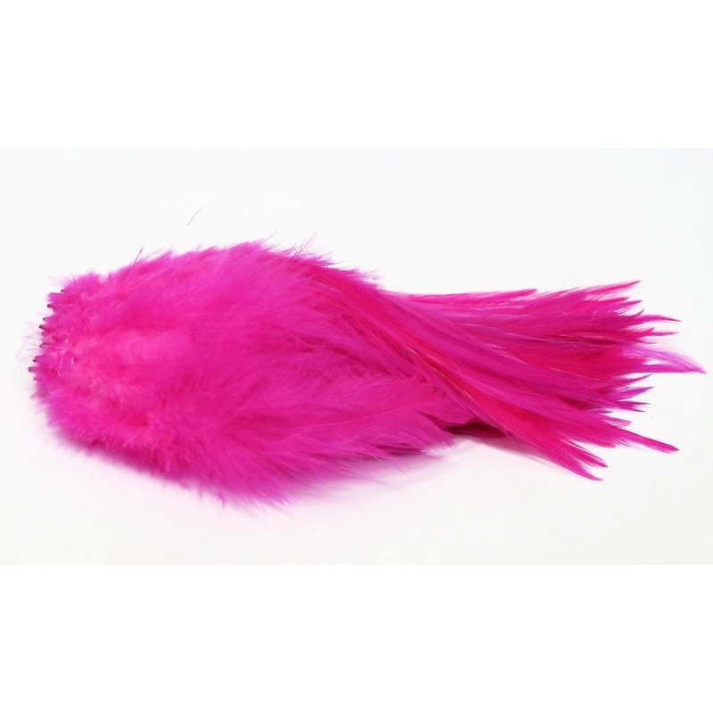 Wapsi Strung Rooster Saddle Dyed Over White 1/4oz Long Fluoro Chartreuse