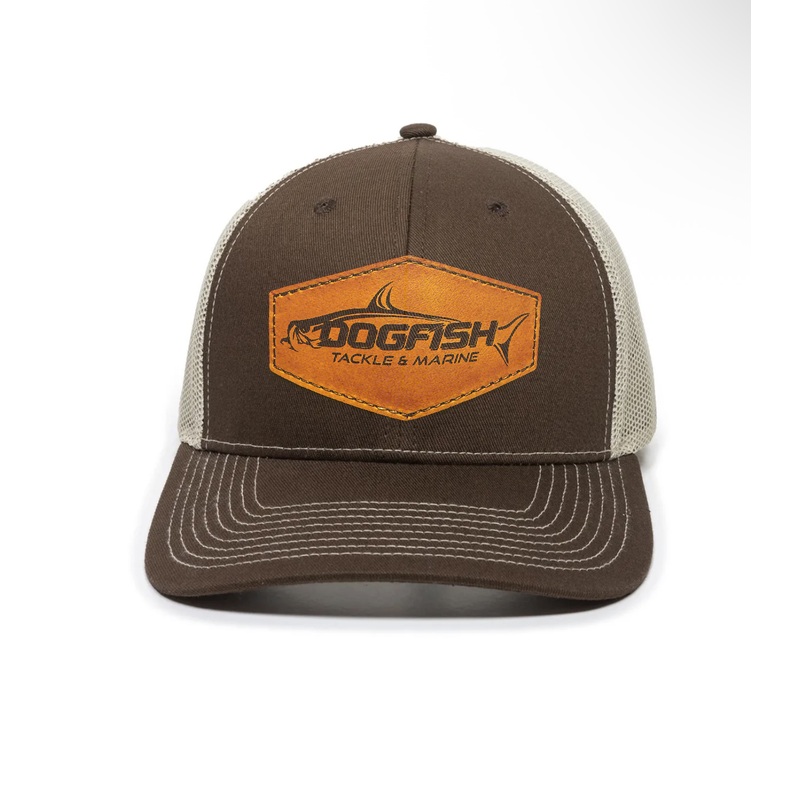 Dogfish Leather Tarpon Patch Premium Trucker Hat O/S Brown / Khaki