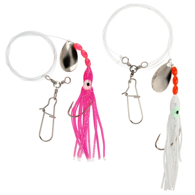 Lazer Sharp Fluke Spinner Squid Rig Pink/Glitter