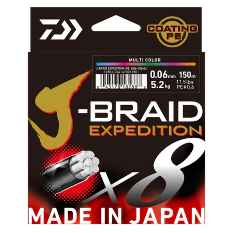 Daiwa J Braid Expedition X8 500m Multi PE1.5 – 20lb