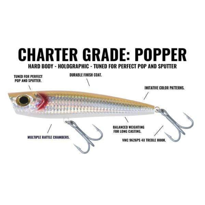 Hogy Charter Grade Popper 4″ – 3/4 oz Albie Crack