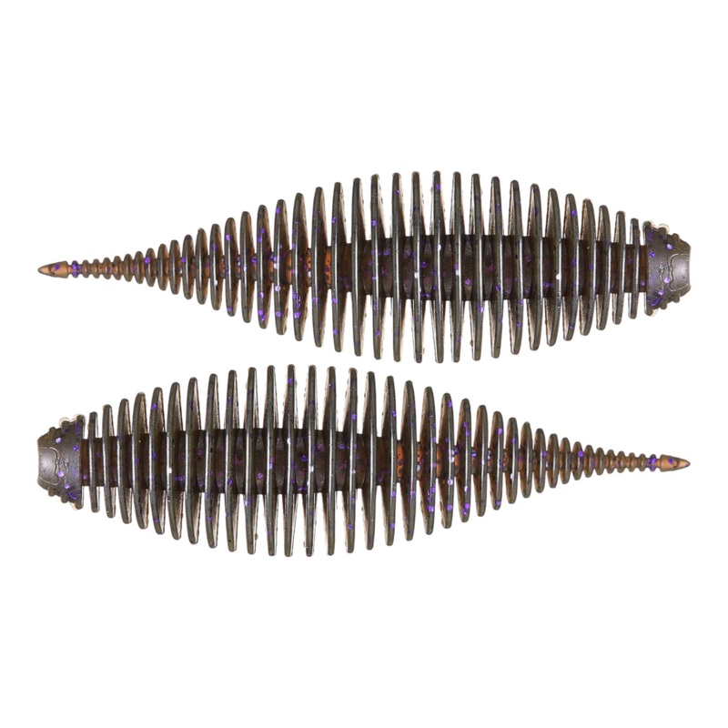 Geecrack Floating Elastomer Bellows Shad 3.8″ AJ’s Dark Juice