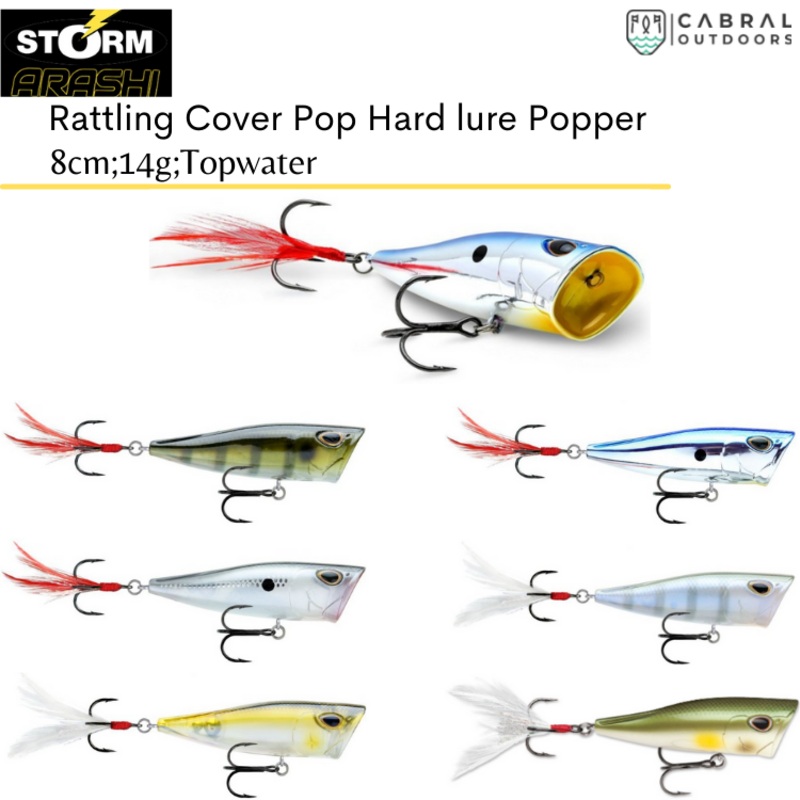 Storm Arashi Rattling Cover Pop Hard lure 8cm/14g, 1pcs/pkt popper Pro Blue Shad