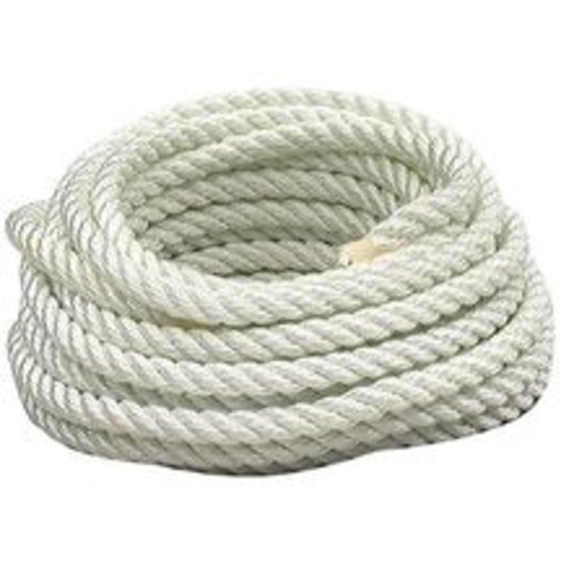White 3 Strand Nylon Anchor Rope 3/8 IN 3 STRAND