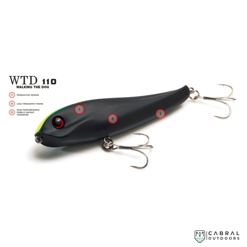 Molix WTD 110T Topwater Hard Bait | Size: 11cm | 23g Luna Nera (37)