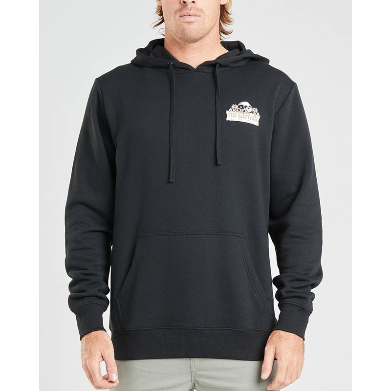 The Mad Hueys Tropic Captain Pullover Fleece Hoodie Jumper Large Black