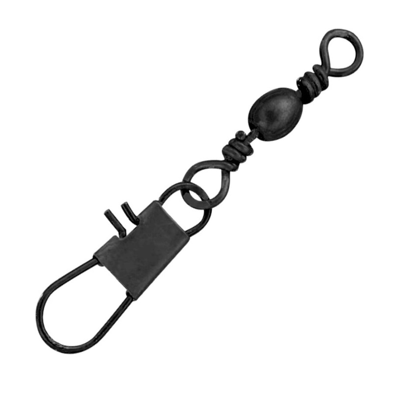 Jeros Tackle BSIS-3 Barrel Swivel with Interlock Snap Size #3 60lb Black 12/pk