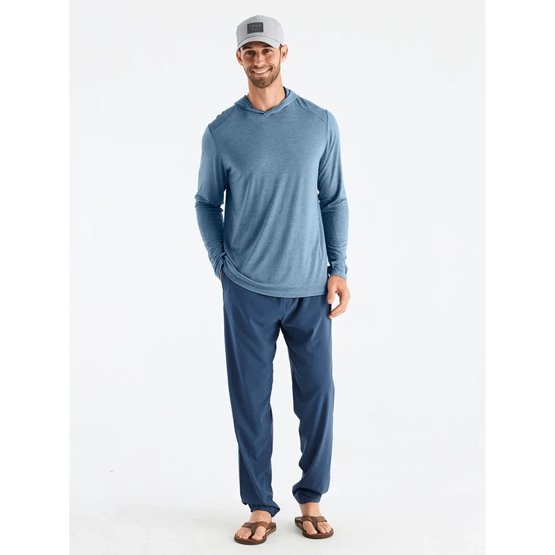 Free Fly Bamboo Shade Hoody M Heather Slate Blue
